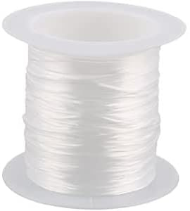 The Orange Emporium White Flat Elastic String, Elastic Beading Thread, for Stretch Bracelet Making, 0.8mm, about 10m a roll (EW-S001-18)