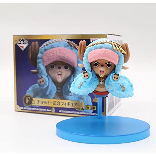 REOZIGN One Piece Figures, Luffy Zoro Nami Sanji Tony Chopper Usopp Franky Brook Figurines Statue 20th Birthday One Piece Anime Blue Colour PVC Action Figure Model (Tony Tony Chopper)