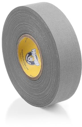 Howies Hockey - Gray Hockey Tape 1 Pack - Cloth Stick Tape - Strong, Long-Lasting Adhesive for Stick Blade, Lacrosse, Baseball - 1 Inch x 24 Yards - Professional Quality