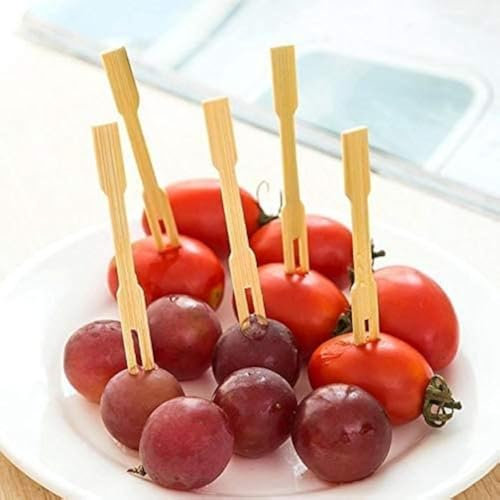 100 pezzi forchette frutta in bambù usa e getta biodegradabile per feste, banchetti, buffet, catering e vita quotidiana