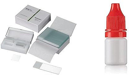 Bresser Mikroskop Objektträger 50 Stück und Borsilikatglas 3.3. Deckgläser 22x22mm 100 Stück & Mikroskop Immersionsöl (5mm nD=1.515, zur Verwendung eines 100x Öl-Objektivs)