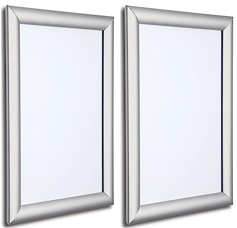 Biggest Aluminium Snap frame Poster Frame Clearence sale In Black and silver Colour (2 x A4 Silver MItred)