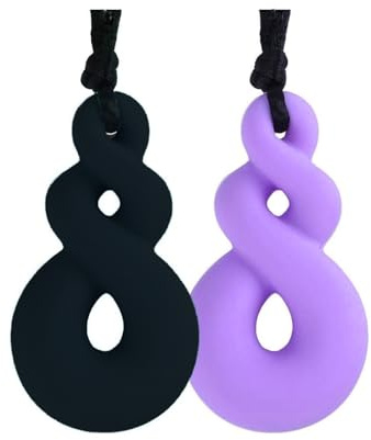 Collare da masticare, 2 pezzi sensoriali per bambini ragazzi, ragazze, ADHD, autismo, mordere, sicurezza in silicone alimentare