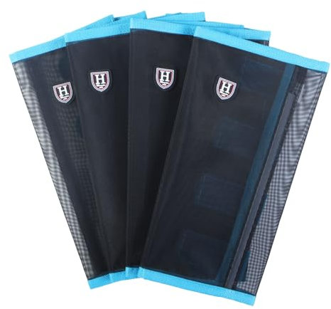 Harrison Howard Locker sitzende Fliegengamaschen für Pferde, atmungsaktiv, reißfest, feinmaschig, Beinschützer, Stay-on, bequeme Fliegengamaschen (4er-Set) Himmelblau Mini