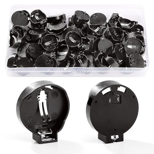 KUOQIY 50 Stücke Horizontal Knopfzellen Batteriehalter, CR2032 Knopfzellen Batteriehalter Adapter, für CR2025 CR2016