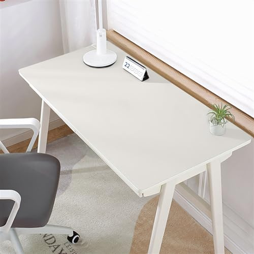 LIVEINU Multifunktionales Office Mauspad, wasserdichte Schreibtischunterlage aus PU-Leder, rutschfeste Schreibtischmatte für Büro und Zuhause, Weiß, 80x140cm