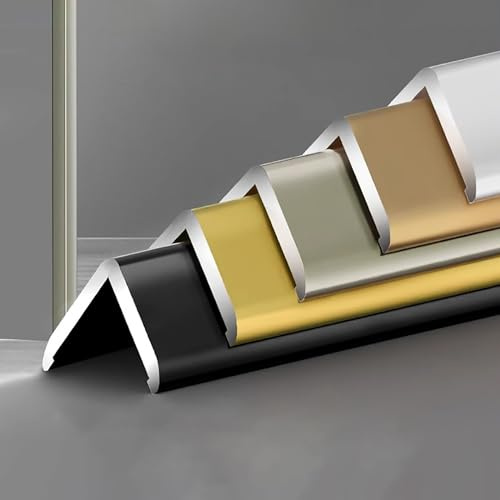 Raouoae Eckschutzprofil Kantenschutz Länge: 135 cm*2 Wand Winkelprofil 89° Selbstklebend Eckschutzleiste Für Holzwände/Fliesen(Gold A,28 * 28mm)