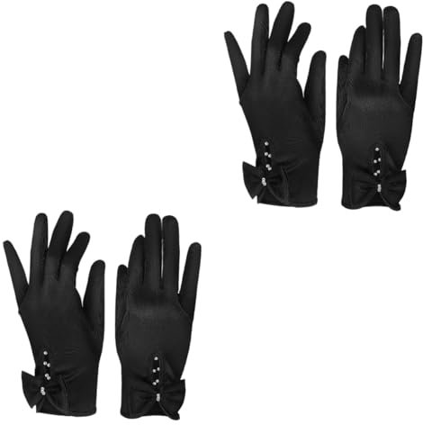 BESTYASH 2 Paar Hochzeitshandschuhe Hochzeitszubehör Handschuhe Für Tanz Party Brauthandschuhe Brautkleid Zubehör Satin Handschuhe Tee Party Handschuhe Handgelenklange Handschuhe