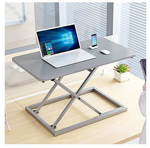 Höhenverstellbarer Stehpult für PC, zusammenklappbar, Laptop-Ständer, 58,4 x 33 cm, Grau, faltbarer Stehpult für Heimbüro, Arbeitsplatz