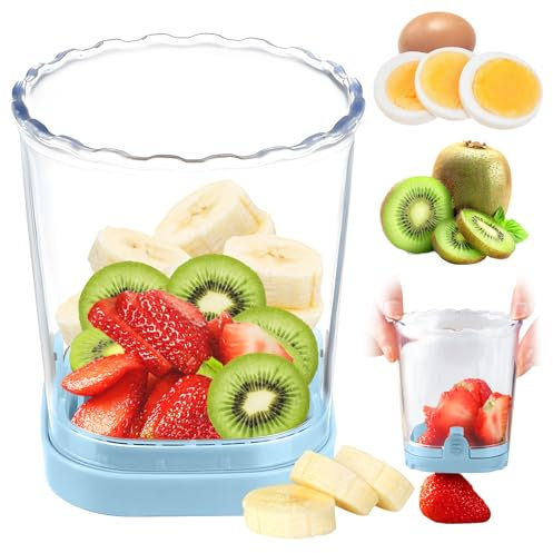 Edelstahl Erdbeerhobel;Bananenhobel;Gurkenhobel;Kiwi-Hobel;Eierschneider;Weichobstschneider;Obstschneider (Hellblau)
