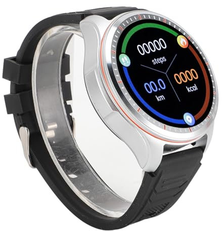 Annadue 1.53 Inch HD Screen Fitness Tracker Music Player Watch Smartwatch, Earbuds with BT Call for Outdoor Activities (Silver)