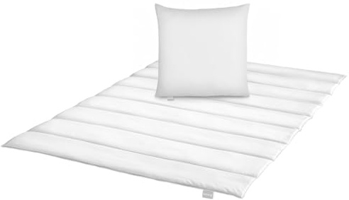 liebling 4 Jahreszeiten Decke 155x220cm mit Kissen 80x80cm, Bettwaren Set | Kopfkissen und Vierjahreszeiten Bettdecke, Bettzeug, Steppdecke, Made in EU, Waschbar bis 40 Grad