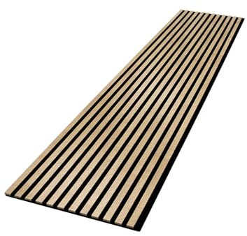 wohnartig® Akustikpaneele 1,485m² - 275cm x 54cm* set - (set = 2 Stück 275cm x 27cm) | Farbe: Eiche Santa 661 | Wandverkleidung | Akustikpaneel | Wandpaneele auf filz | Akustikfilz