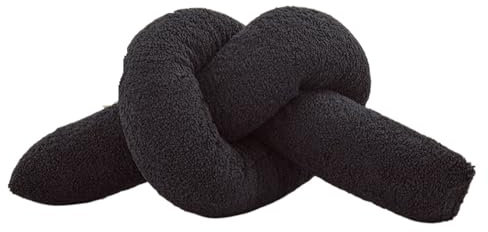MZSKLW Knotenkissen, kreatives Sofakissen, schlichtes einfarbiges Kissen, geknotetes Kissen, kreative Dekorationen, Sofakissen für Bett, Wohnzimmer, Bodenkissen (schwarz), 1 Stück