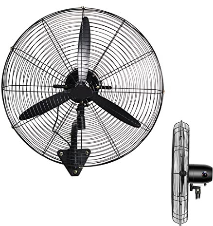SaryEdge Industrial Fan - Swing Wall Mounted Blade Fan - 3 Speed - Black - Hurricane Cooling - For Gym Garage Patio Fan (Black-20In - 550mm x 650mm - 180 W