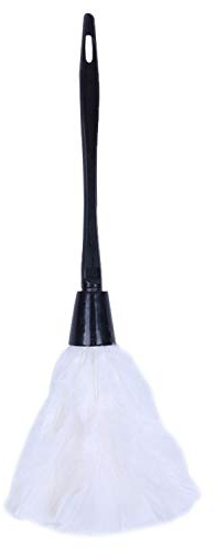 Gosera 1 Pc Plumeau De Dinde À La Mode avec Poignée en Plastique Noir Outil De Nettoyage (Blanc) 35Cm