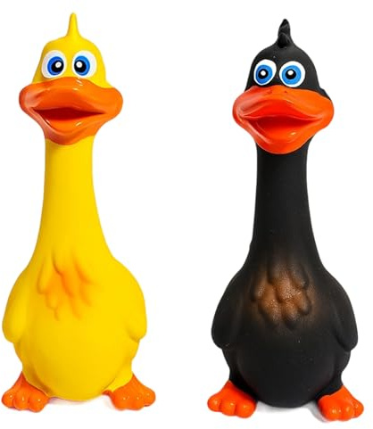 XLTXWD 2PCS Squeaky Dog Toys, Rubber Chicken, Dog Squeaky Toy Interactive Chew Toys for Puppies, Dental Health, Pool Toys for Dogs, Fun Squeaky Sounds, Indoor & Outdoor Play