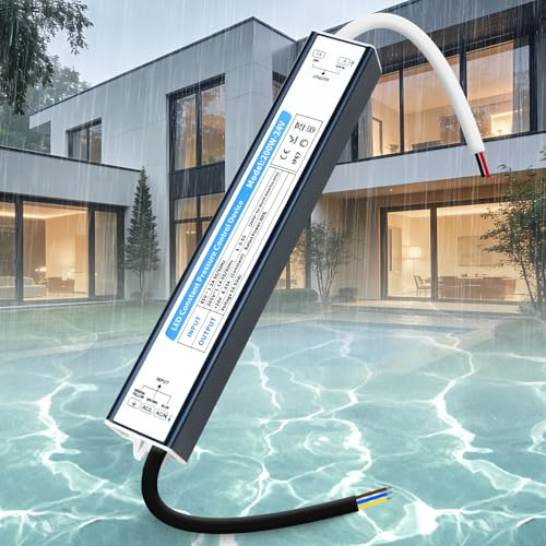 SUCIKORIO 24V 200W Impermeable LED Transformador Exterior IP67, Fuente Alimentacion Constante Ultrafino LED Driver Controlador AC 220V a DC 24V 200W 8,3A Fuente de Alimentación LEDs de Bajo Voltaje