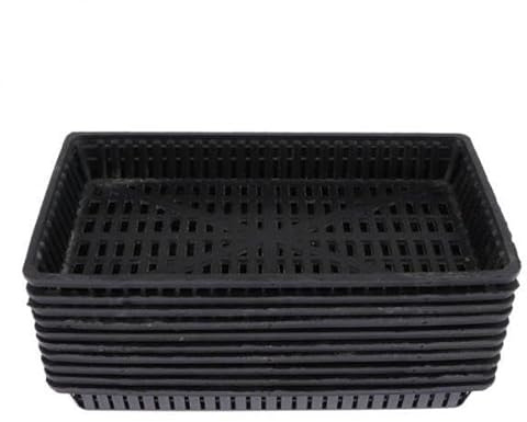 Folpus 5x10x Cesta de Plantación Acuática Planta de Agua Hierba Cultivar Plantación Negro, 6 Piezas