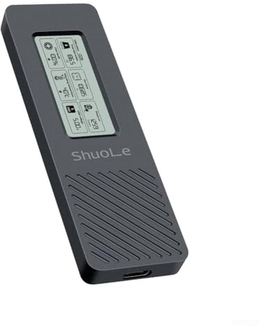 M.2 NVMe SSD Enclosure Type-C con display, trasferimento veloce 10Gbps Smart Mobile Hard Drive Box con schermo LED (A-C+C-C)