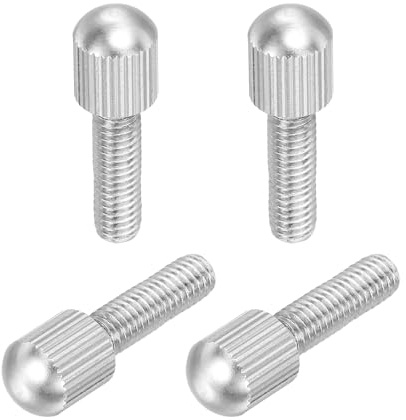 QUARKZMAN 4 Stück Edelstahl Rändelschrauben M6x20mm, Vollgewinde Kuppelkopf Rändelschraube, Rändelkopf Handschrauben Set für Industrie Haushalt Mechanische Teile Elektronische Geräte, Silber