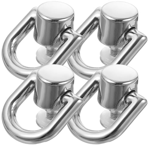 Supvox D Ringe 4 Stück aus Metall mit Schraubbolzen und Nieten 360 Grad Drehbar für Selbstgemacht Bastelmaterial und Leder Gürtel