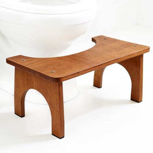 HA BIN Tabouret de Toilette pour Adultes et Enfants, Tabouret WC pour Une Position Naturelle et Une Meilleure Digestion, Klohocker pour Salle de Bain Ergonomique (Brun)