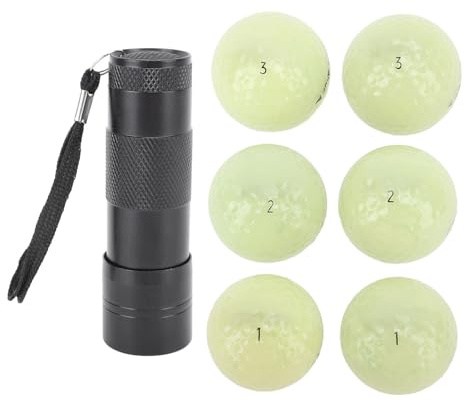 YYALYYON 6 Stück leuchtende Golfbälle für Nachtsport, fluoreszierend, im Dunkeln leuchtende Golfbälle, langlebig, hell leuchtende Bälle für Männer und Frauen