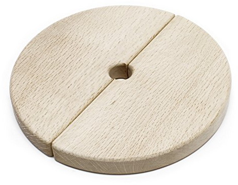 Wiltec Ersatzteil für Obstpresse 12/18 L – Holzdeckel – Ø 230 mm außen – 2-teilig– für Saftpresse, Maischepresse, Weinpresse Zubehör