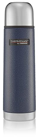 THERMOcafè by THERMOS Stainless Steel Flask, Hammertone Blue, 500 ml