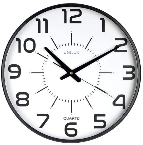 Unilux Wanduhr Maxi Pop, 37,5 cm, schwarz