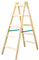Holzleiter Premium 2x5 Stufen 150kg klappbare Malerleiter Klappleiter Doppelstufenleiter mit Eimerhaken