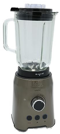 Black + Decker Standmixer, Puls-Funktion, Gefäß aus Kunststoff mit 1,5 l, 4-schneidige Edelstahlklingen, auseinandernehmbar und einfach zu reinigen 1.200 W
