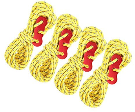 MAGT 4 Teile/Satz Reflektierende Zelt Wind Seil Camping String Guy Line Mit S-Ring Schnalle Haken (Schwarz) (Farbe : Yellow)