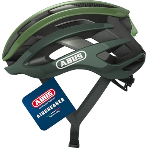 ABUS Rennradhelm AirBreaker - High-End Fahrradhelm für den professionellen Radsport - für Jugendliche und Erwachsene - Helm für Damen und Herren - Opal-Grün, Größe S