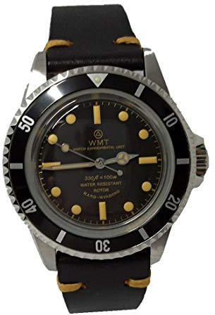 Walter Mitt Royal Marine Vintage Acciaio 316L Automatico Nero Pelle Orologio Unisex