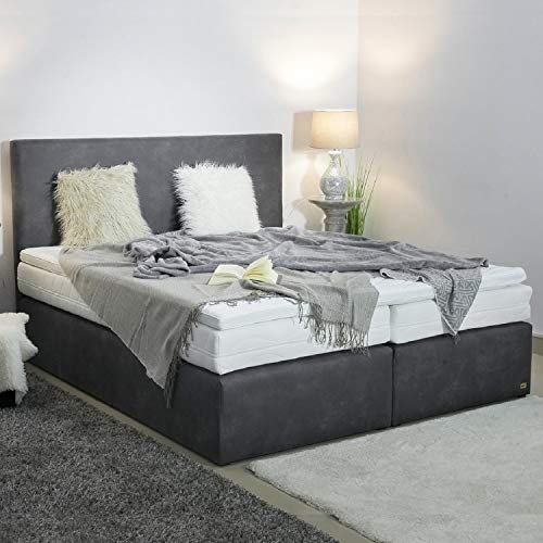PAARA Boxspringbett Box Enjoy ohne Bettkasten Anti-Rutschmatten Taschenfederkern Matratze Kaltschaum Topper Komplettset - Jedes Bett EIN Unikat - Made in Germany (90 x 200 cm)