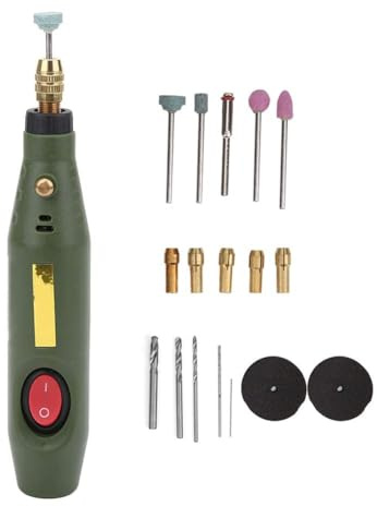 Mini-Bohrmaschine Multifunktionswerkzeug Schleifer 18000 U/min Mit Schleifkopf 4-teilig Und Bohrer 5 Stück Für Skulptur Holz Metall Gravur (EU Plug 110 – 240 V)