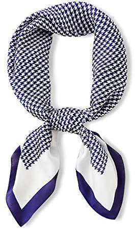 LumiSyne Seidenschal Damen Klassisch Hahnentritt Quadratischer Schal Weiche Warmer Maulbeerseide Französische Art Kopftuch Geschäfts Stil Mode Dekoration Bandana Haarband Frühling Herbst