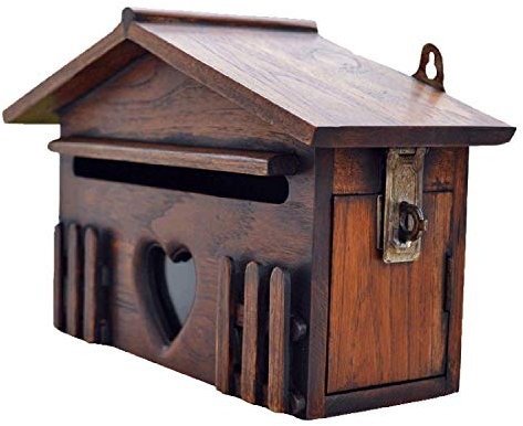 XBSLJ Cassetta della Posta Cassetta Postale in Legno a Parete, Cassetta Postale a Forma di casa Carina, Cassetta delle Lettere Rustica Vintage, Artigianato