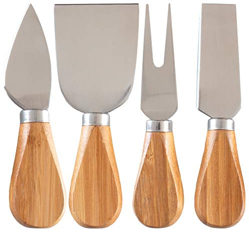 Totally Bamboo 4-Piece Cheese Tool Set, Charcuterie Board Accessories