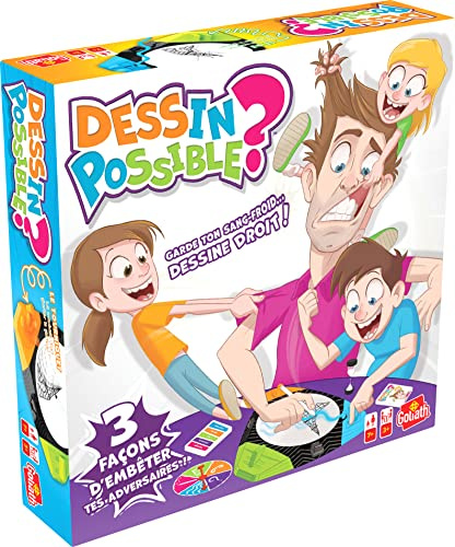 Goliath. Zeichnen möglich? Gesellschaftsspiel, 3 Spielmöglichkeiten, ab 7 Jahren, 3 Spieler und mehr.