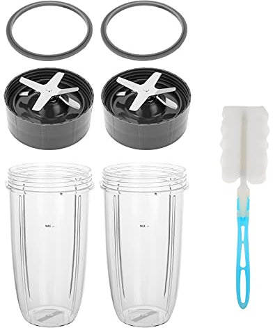 Replacement for Nutri Bullet Blender 32oz Cups and Extractor Blades with 2 Rubber Gaskets, Blender Cup Replacement Parts Compatible with Nutribullet 600W/900W Models