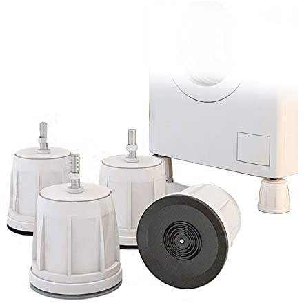 Schwingungsdämpfer Vibrationsdämpfer für Waschmaschine oder Trockner 100mm hoch waschmaschinenunterlage Vibration Dämpfer Pads Anti Vibrations Fußpolster Stoßdämpfer (4 Stück) (White)