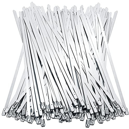 Muttrar OT-muttrar rostfritt stål kabelband metall självlåsande kabel buntband 80 st 4,6 x 200 mm tunga avgaswrap låsband klås band buntband hem kontor garage verkstad elektrisk
