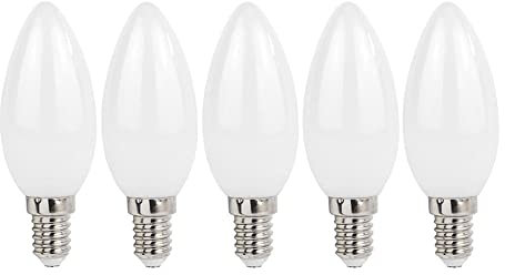 NCC-Licht 5er Pack LED Leuchtmittel in Kerzenform matt mit E14 Sockel 6 Watt 750 Lumen warmweiß 2700K