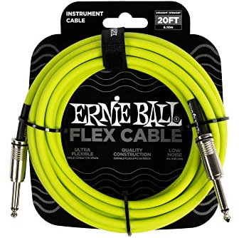 Ernie Ball Flex Instrumentenkabel gerade/gerade 6,1 m (20 ft) - Grün