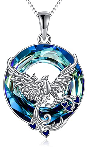 TOUPOP Sterling Silber Phoenix wiedergeboren aus Nirvana Halskette Musiknote Anhänger Musikgeschenke für Musikliebhaber Schmuck mit kristall Geburtstagsgeschenk Weihnachtsgeschenke für Mädchen
