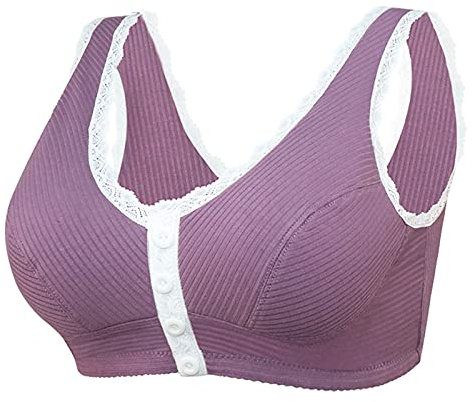 Hxiaen Transpirable Día Mujeres Bralettes Plus Every BH Szie Daily Push Ropa Interior Noble Lencería, Lila-4., 36