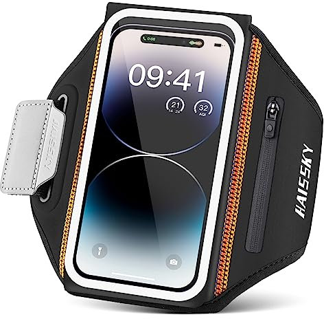 Fascia da Braccio con Borsa Auricolare, Portacellulare per Correre Porta Cellulare Corsa per iPhone 14 Pro Max/14 Pro/13 Pro Max/12 Pro/11 Galaxy S23 Ultra/S22/S21, Porta Telefono Corsa Fino a 6,8